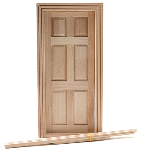 Dollhouse Miniature Standard 6-Panel Interior Door